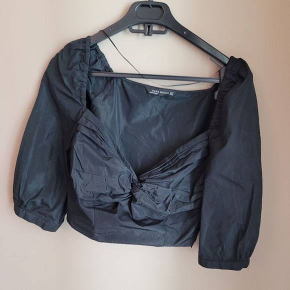 NWOT Zara set puff sleeves crop top with matching skirt - Picture 7 of 11